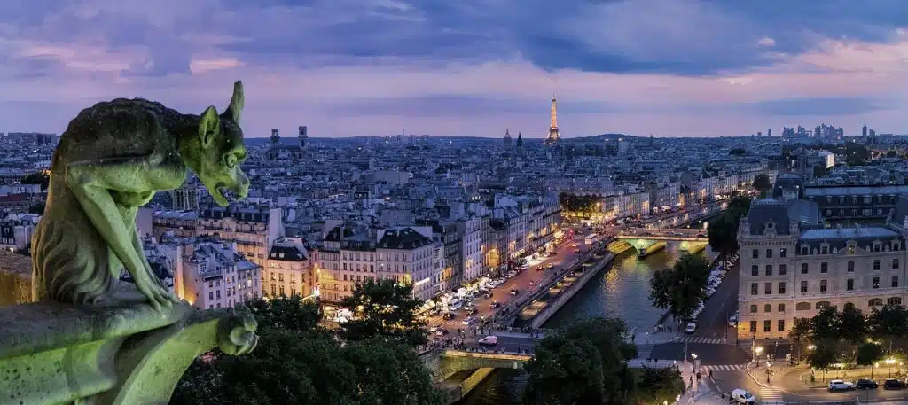 Vue aérienne de Paris, ville où l'immobilier est particulièrement dynamique. 